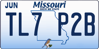 MO license plate TL7P2B
