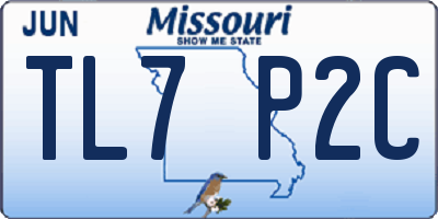 MO license plate TL7P2C