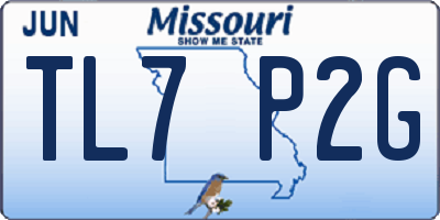 MO license plate TL7P2G