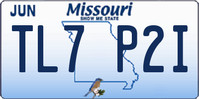 MO license plate TL7P2I