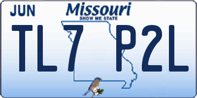 MO license plate TL7P2L