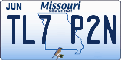 MO license plate TL7P2N