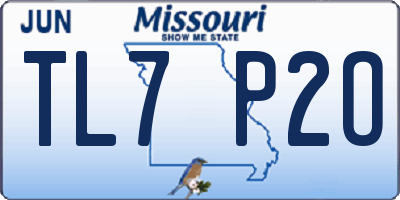 MO license plate TL7P2O