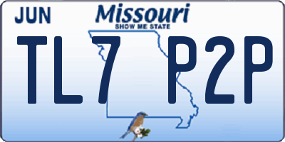 MO license plate TL7P2P