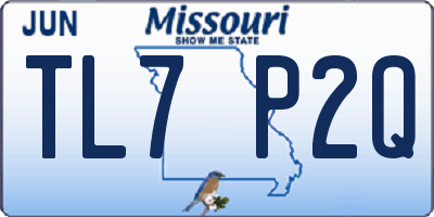 MO license plate TL7P2Q