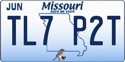 MO license plate TL7P2T