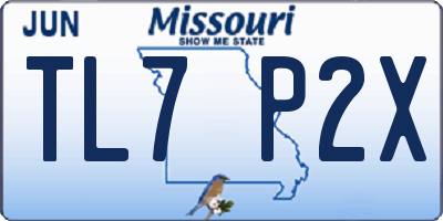 MO license plate TL7P2X