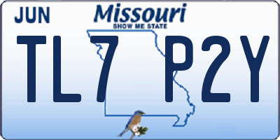 MO license plate TL7P2Y