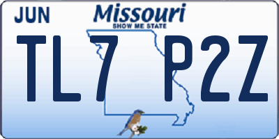MO license plate TL7P2Z