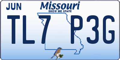 MO license plate TL7P3G