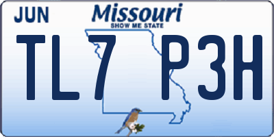 MO license plate TL7P3H