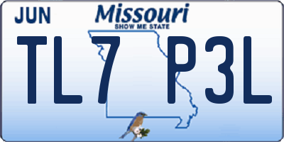MO license plate TL7P3L