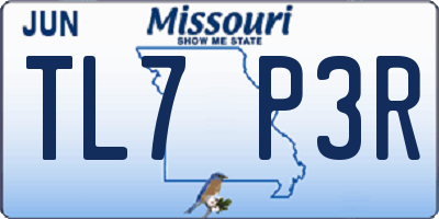 MO license plate TL7P3R