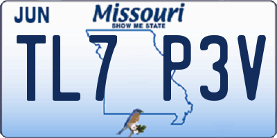 MO license plate TL7P3V