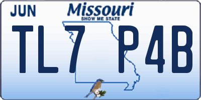 MO license plate TL7P4B
