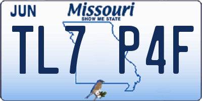 MO license plate TL7P4F