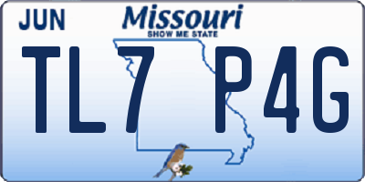 MO license plate TL7P4G