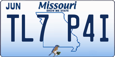 MO license plate TL7P4I