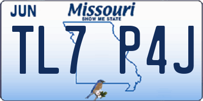 MO license plate TL7P4J