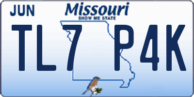 MO license plate TL7P4K