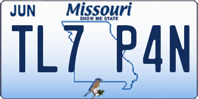 MO license plate TL7P4N