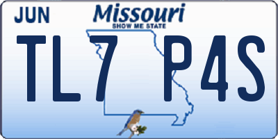 MO license plate TL7P4S