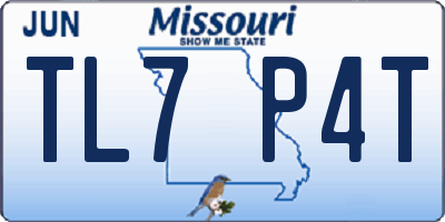 MO license plate TL7P4T
