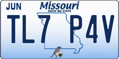 MO license plate TL7P4V