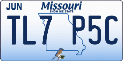MO license plate TL7P5C