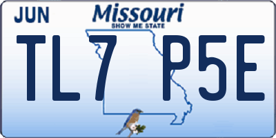 MO license plate TL7P5E