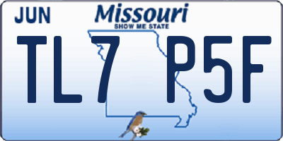 MO license plate TL7P5F