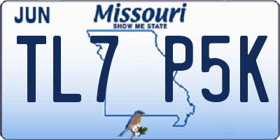 MO license plate TL7P5K
