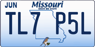 MO license plate TL7P5L