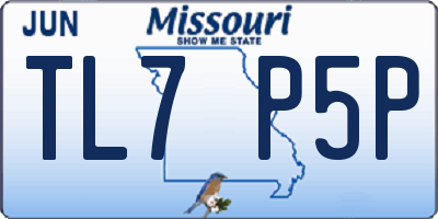 MO license plate TL7P5P