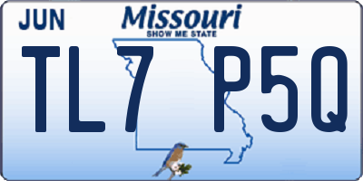 MO license plate TL7P5Q