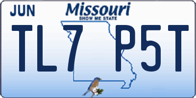 MO license plate TL7P5T