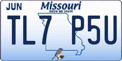 MO license plate TL7P5U