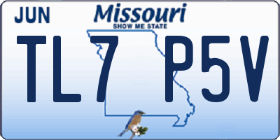MO license plate TL7P5V