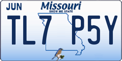 MO license plate TL7P5Y
