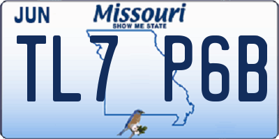 MO license plate TL7P6B