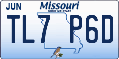 MO license plate TL7P6D