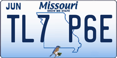 MO license plate TL7P6E