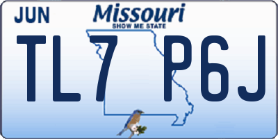 MO license plate TL7P6J