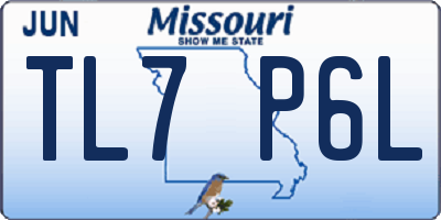 MO license plate TL7P6L