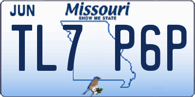 MO license plate TL7P6P