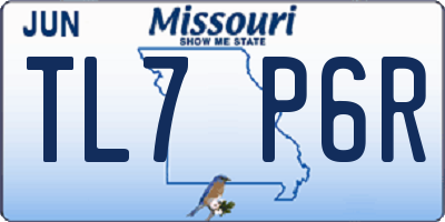 MO license plate TL7P6R