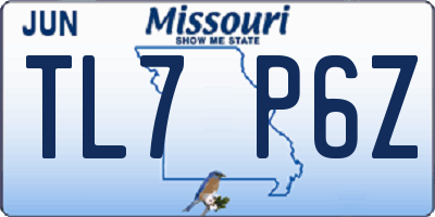 MO license plate TL7P6Z