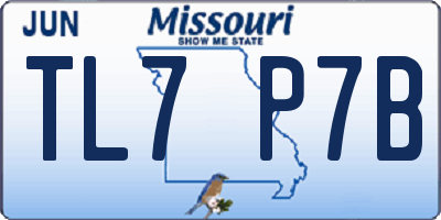 MO license plate TL7P7B