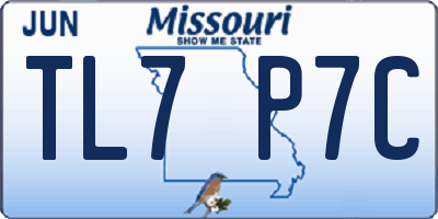 MO license plate TL7P7C