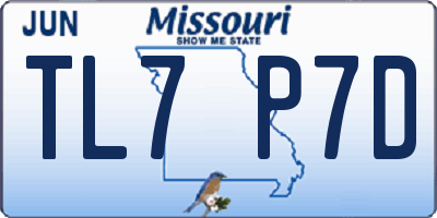 MO license plate TL7P7D